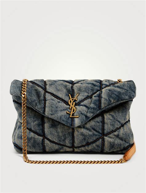 ysl denim bag|ysl denim puffer bag.